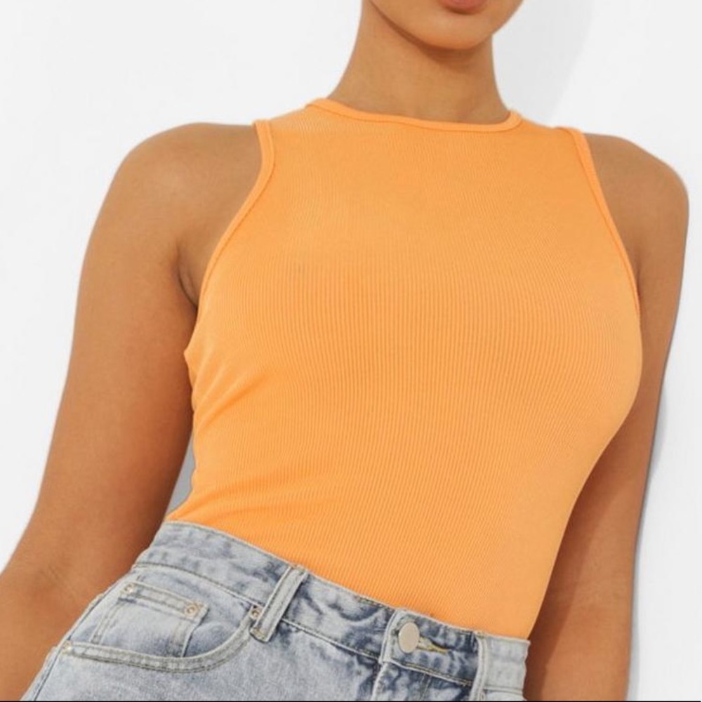 Orange Racer Body Suit with tags